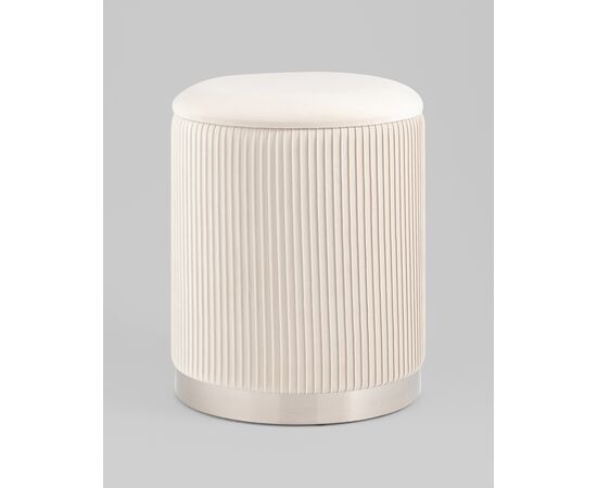 Пуф Шарлотта с ящиком серебро велюр бежевый, изображение 26 | Интернет магазин мебели и декора LifeDekor