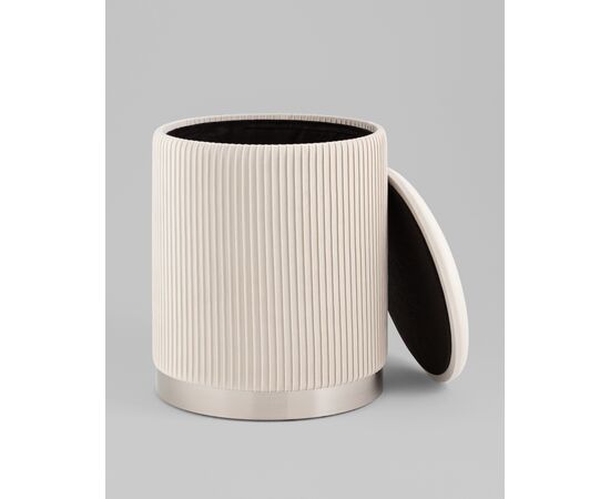 Пуф Шарлотта с ящиком серебро велюр бежевый, изображение 29 | Интернет магазин мебели и декора LifeDekor