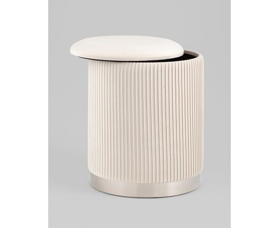 Пуф Шарлотта с ящиком серебро велюр бежевый, изображение 27 | Интернет магазин мебели и декора LifeDekor