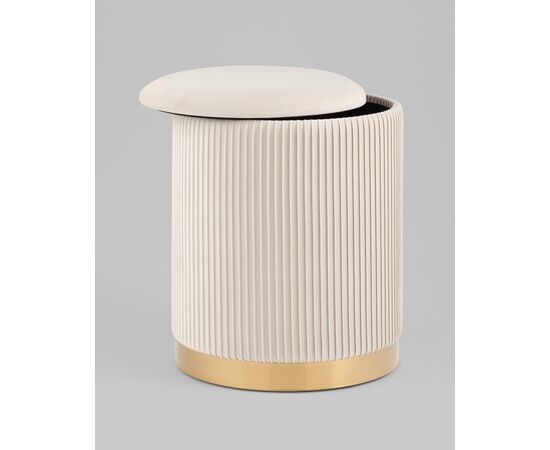 Пуф Шарлотта с ящиком велюр бежевый, изображение 30 | Интернет магазин мебели и декора LifeDekor