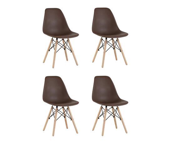 Стул Eames Style DSW коричневый x4 (разборный каркас), изображение 2 | Интернет магазин мебели и декора LifeDekor