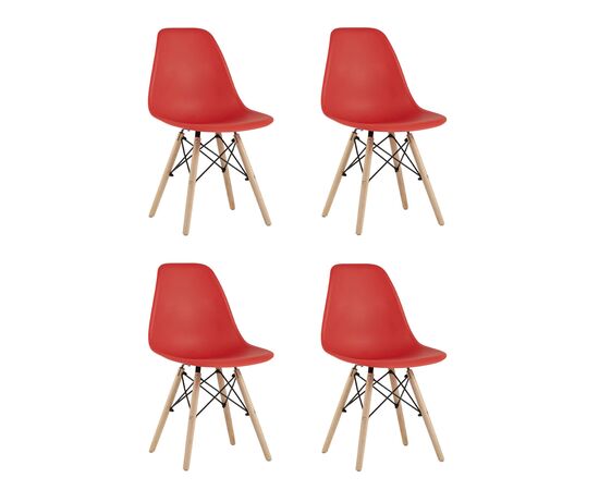 Стул Eames Style DSW красный x4 (разборный каркас), изображение 2 | Интернет магазин мебели и декора LifeDekor