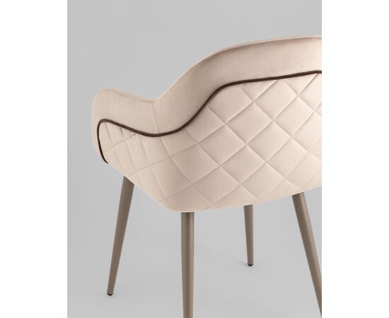 Стул Новел New велюр серо-коричневый, ножки бежево-серые, изображение 41 | Интернет магазин мебели и декора LifeDekor