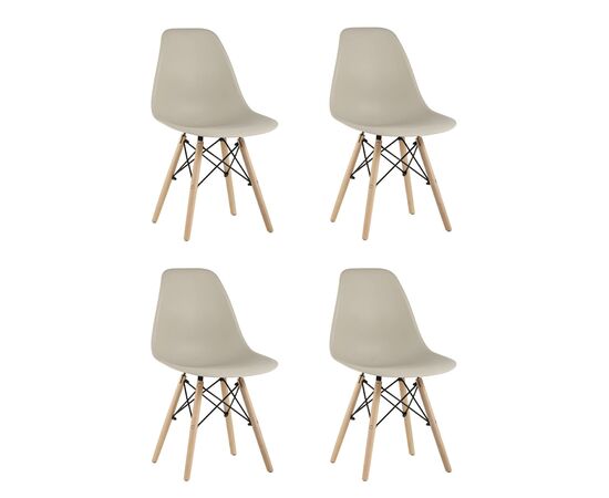 Стул Eames Style DSW бежевый x4 (разборный каркас), изображение 2 | Интернет магазин мебели и декора LifeDekor