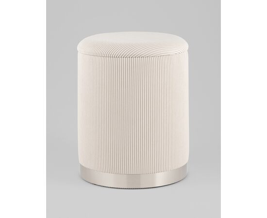 Пуф Эмили с ящиком серебро вельвет молочный, изображение 20 | Интернет магазин мебели и декора LifeDekor