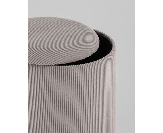 Пуф Эмили с ящиком серебро вельвет серый, изображение 22 | Интернет магазин мебели и декора LifeDekor