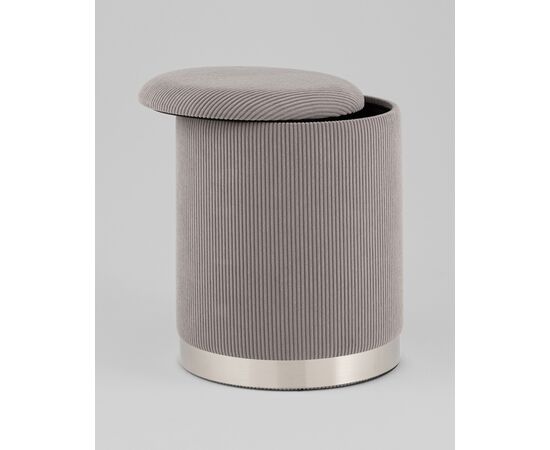Пуф Эмили с ящиком серебро вельвет серый, изображение 23 | Интернет магазин мебели и декора LifeDekor