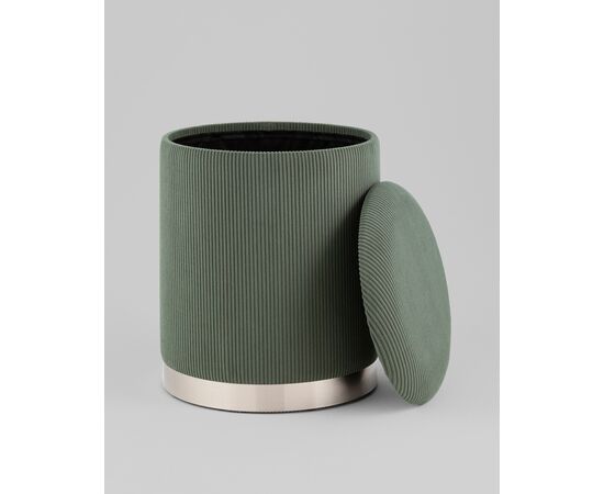 Пуф Эмили с ящиком серебро вельвет зелёный, изображение 21 | Интернет магазин мебели и декора LifeDekor