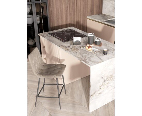 Стул полубарный Одди Diamond велюр темно-серый, изображение 4 | Интернет магазин мебели и декора LifeDekor