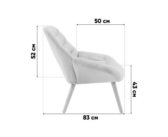 Кресло Олби Страйпс белый, изображение 4 | Интернет магазин мебели и декора LifeDekor