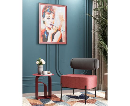 Журнальный столик Arwel металл бордовый, изображение 3 | Интернет магазин мебели и декора LifeDekor