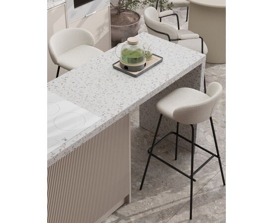 Стул барный Nita букле молочный, изображение 27 | Интернет магазин мебели и декора LifeDekor