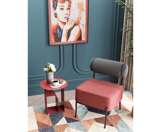 Журнальный столик Arwel металл бордовый, изображение 4 | Интернет магазин мебели и декора LifeDekor