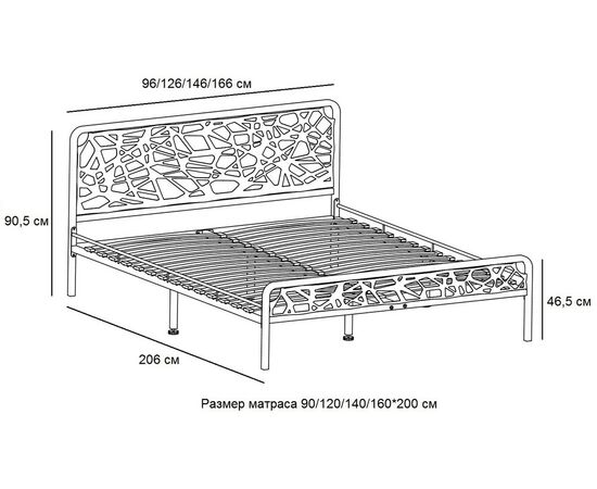 Кровать КМД 16 ОРИОН 140 черный, изображение 6 | Интернет магазин мебели и декора LifeDekor
