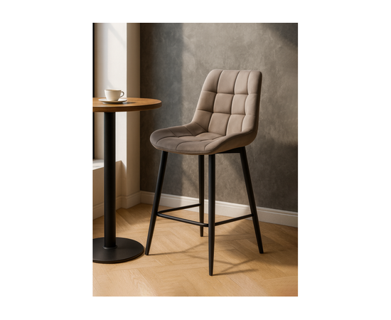 Барный стул Стронг латте / черный, изображение 2 | Интернет магазин мебели и декора LifeDekor