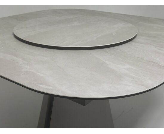 Стол RUBEN 132 TL-109 Серый мрамор, испанская керамика, стекло / Латте, ®DISAUR, изображение 4 | Интернет магазин мебели и декора LifeDekor