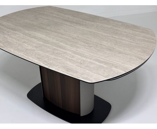 Стол DAGFINN 150 TL-314 поворотная система раскладки, исп. керамика на стекле / Кофе/ Орех, ®DISAUR, изображение 3 | Интернет магазин мебели и декора LifeDekor