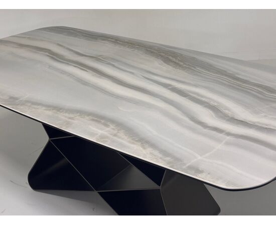 Стол ABSALON 180 ICE AGATE, керамика, стекло / Шоколадное золото каркас, ®DISAUR, изображение 4 | Интернет магазин мебели и декора LifeDekor