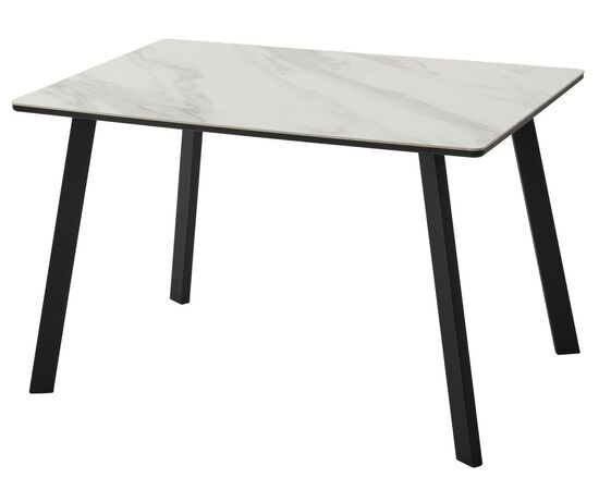 Стол ТИК ТАК 120  Белый мрамор MATTE, керамика / Черный каркас М-City | Интернет магазин мебели и декора LifeDekor