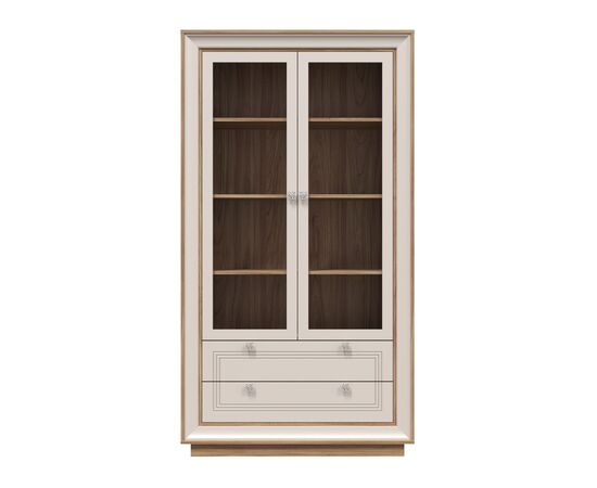 Шкаф с витриной «Прато» 2дв, вяз/газания матовый, изображение 3 | Интернет магазин мебели и декора LifeDekor
