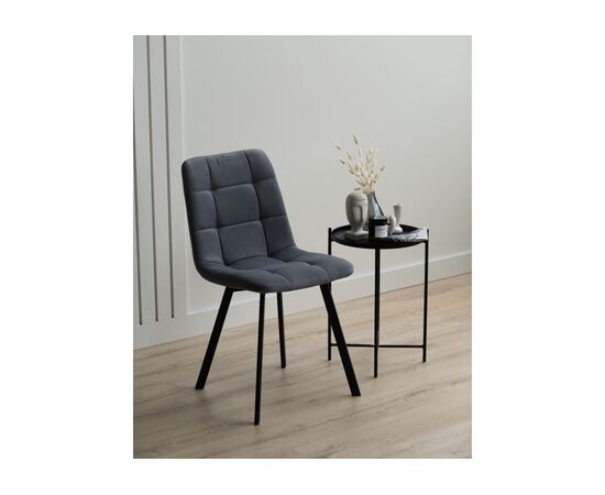 Стул на металлокаркасе Чилли темно-серый / черный, изображение 2 | Интернет магазин мебели и декора LifeDekor