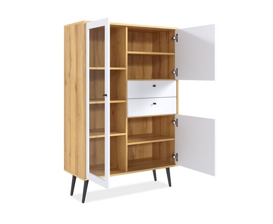 Шкаф с витриной Вега Саксония 94, белый матовый, изображение 4 | Интернет магазин мебели и декора LifeDekor