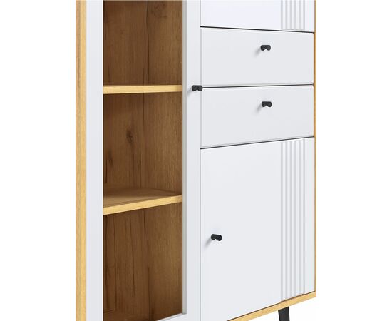 Шкаф с витриной Вега Саксония 94, белый матовый, изображение 6 | Интернет магазин мебели и декора LifeDekor