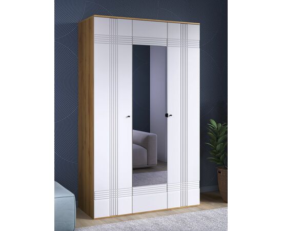 Шкаф Вега Саксония 135, белый матовый, изображение 5 | Интернет магазин мебели и декора LifeDekor