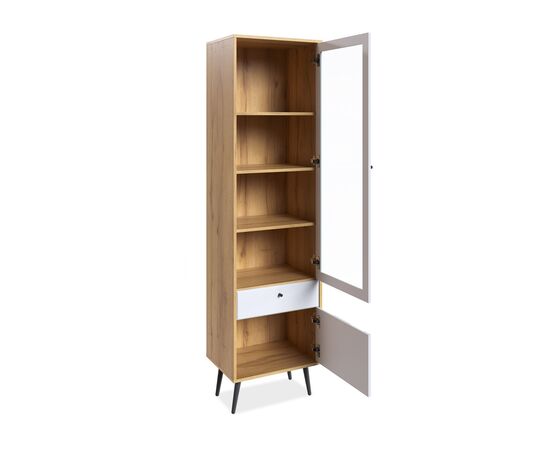 Шкаф с витриной Вега Саксония 54, белый матовый, изображение 4 | Интернет магазин мебели и декора LifeDekor