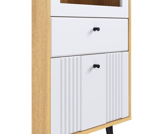 Шкаф с витриной Вега Саксония 54, белый матовый, изображение 5 | Интернет магазин мебели и декора LifeDekor