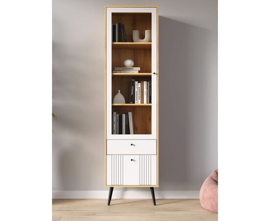 Шкаф с витриной Вега Саксония 54, белый матовый, изображение 7 | Интернет магазин мебели и декора LifeDekor