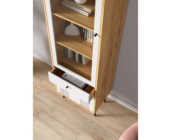 Шкаф с витриной Вега Саксония 54, белый матовый, изображение 8 | Интернет магазин мебели и декора LifeDekor