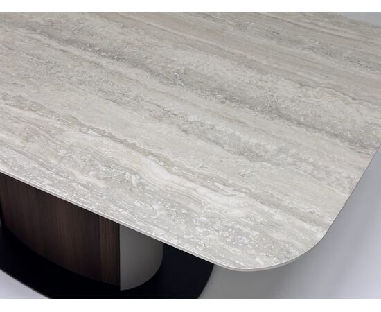 Стол DAGFINN 160 IVORY TRAVERTINE SOLID CERAMIC / Кофе / Орех, ®DISAUR, изображение 3 | Интернет магазин мебели и декора LifeDekor