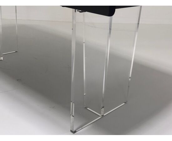 Стол LAURITS 200 GREY, стекло BUBBLE  / Прозрачный каркас ®DISAUR, изображение 6 | Интернет магазин мебели и декора LifeDekor