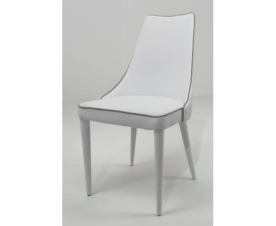 Стул CLARA 40.11 (TR505 white with sand cordonet, экокожа) | Интернет магазин мебели и декора LifeDekor