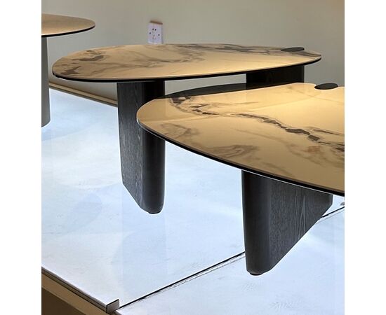 Стол кофейный DAG FENDI WHITE керамика на стекле/массив/ МДФ, облицованный дубовым шпоном ®DISAUR, изображение 2 | Интернет магазин мебели и декора LifeDekor