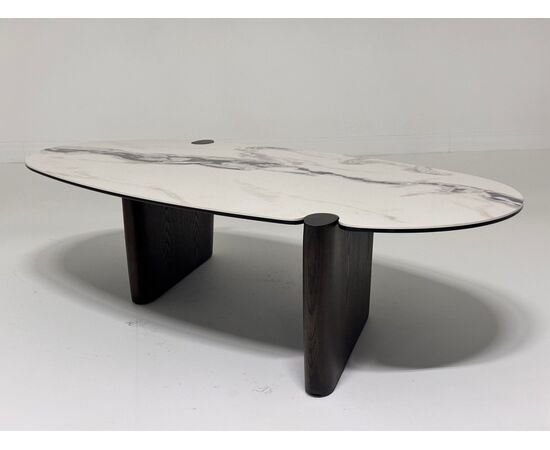 Стол кофейный ARN FENDI WHITE керамика на стекле/массив/ МДФ, облицованный дубовым шпоном ®DISAUR, изображение 5 | Интернет магазин мебели и декора LifeDekor