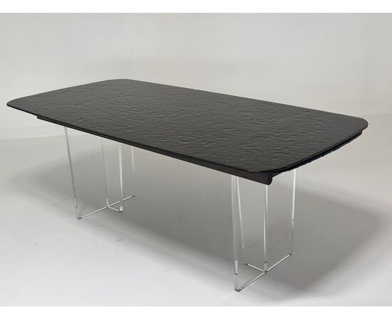 Стол LAURITS 200 GOLDEN, стекло BUBBLE  / Прозрачный каркас ®DISAUR, изображение 6 | Интернет магазин мебели и декора LifeDekor