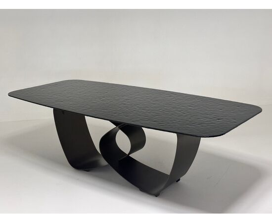 Стол TOVE 240 GREY, стекло BUBBLE  / Шоколадное золото каркас ®DISAUR, изображение 6 | Интернет магазин мебели и декора LifeDekor