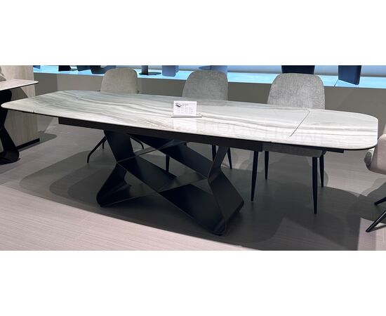 Стол ABSALON 180 ICE AGATE, керамика, стекло / Шоколадное золото каркас, ®DISAUR | Интернет магазин мебели и декора LifeDekor