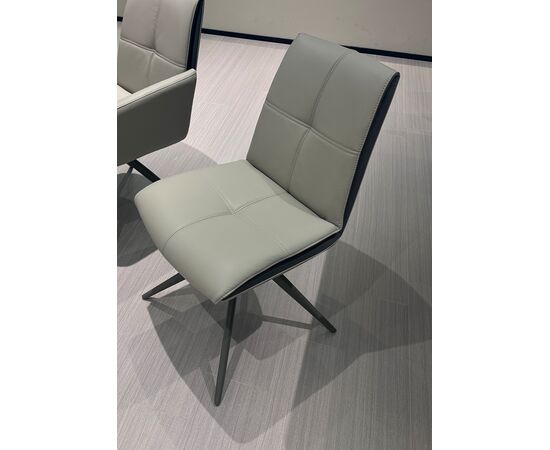 Стул VIGGE 360 град. поворот.  HF017-11 / HF017-12 Бежевый, экокожа / Черный каркас, ®DISAUR, изображение 2 | Интернет магазин мебели и декора LifeDekor