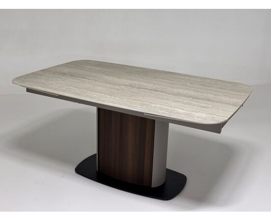 Стол DAGFINN 160 IVORY TRAVERTINE SOLID CERAMIC / Кофе / Орех, ®DISAUR, изображение 4 | Интернет магазин мебели и декора LifeDekor