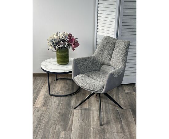 Стул DAVEN 360 град. поворот. RIELY-450 / G1038-04 Серый /Темно-серый, ®DISAUR, изображение 2 | Интернет магазин мебели и декора LifeDekor