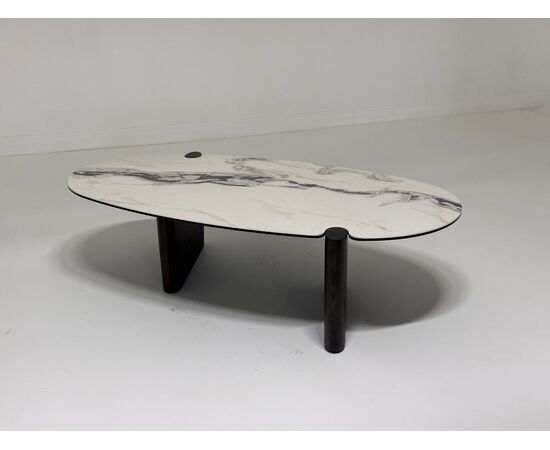 Стол кофейный ARN FENDI WHITE керамика на стекле/массив/ МДФ, облицованный дубовым шпоном ®DISAUR, изображение 2 | Интернет магазин мебели и декора LifeDekor