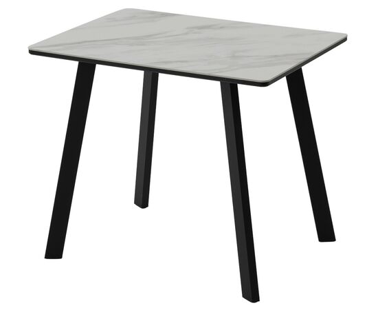 Стол ТИК ТАК 90  Белый мрамор MATTE, керамика / Черный каркас М-City | Интернет магазин мебели и декора LifeDekor