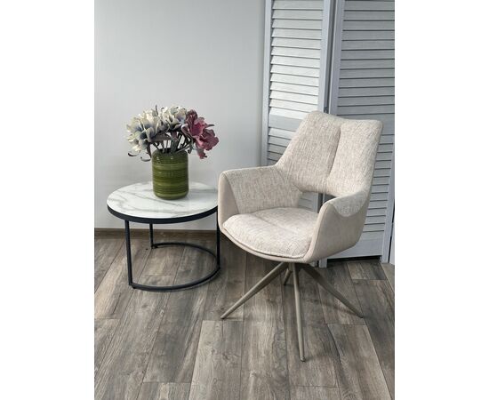 Стул DAVEN 360 град. поворот. RIELY-111 / G1038-101 Кремовый / Латте, ®DISAUR, изображение 3 | Интернет магазин мебели и декора LifeDekor