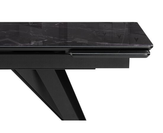 Стол стеклянный Дарвин 140(200)х80 черный мрамор / черный, изображение 5 | Интернет магазин мебели и декора LifeDekor