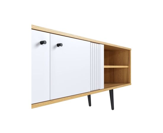 Тумба Вега Саксония ТВ150 с нишами, белый матовый, изображение 5 | Интернет магазин мебели и декора LifeDekor