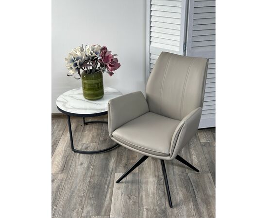 Стул YOZEF 360 град. поворот. HF017-09 Латте, экокожа / Черный, ®DISAUR, изображение 2 | Интернет магазин мебели и декора LifeDekor