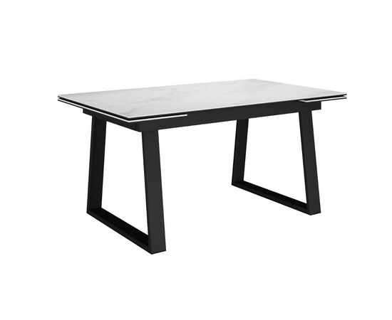 Стол DikLine DKZ160 Керамика Tianshan White (белый полуглянец)/подстолье черное/опоры черные (2 уп.) | Интернет магазин мебели и декора LifeDekor